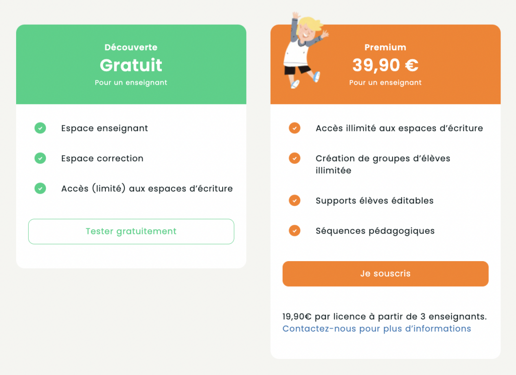 Offre Découverte et offre Premium.